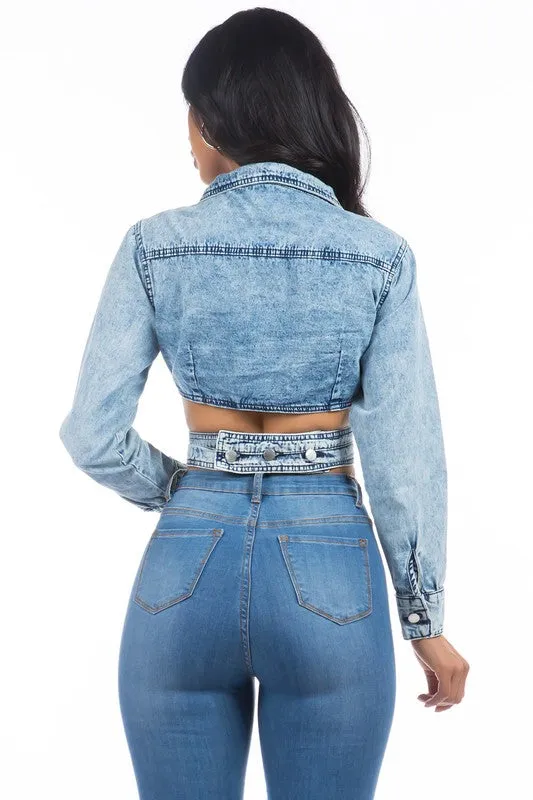 Wrap Style Denim Top/Jacket