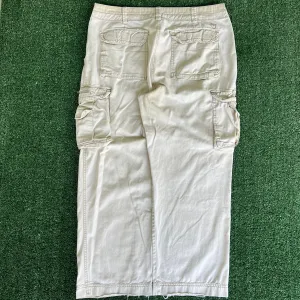 Y2K Unionbay Baggy Wide-Leg Distressed Light Khaki Cargo Pants - 39x28" 20.5" Openings