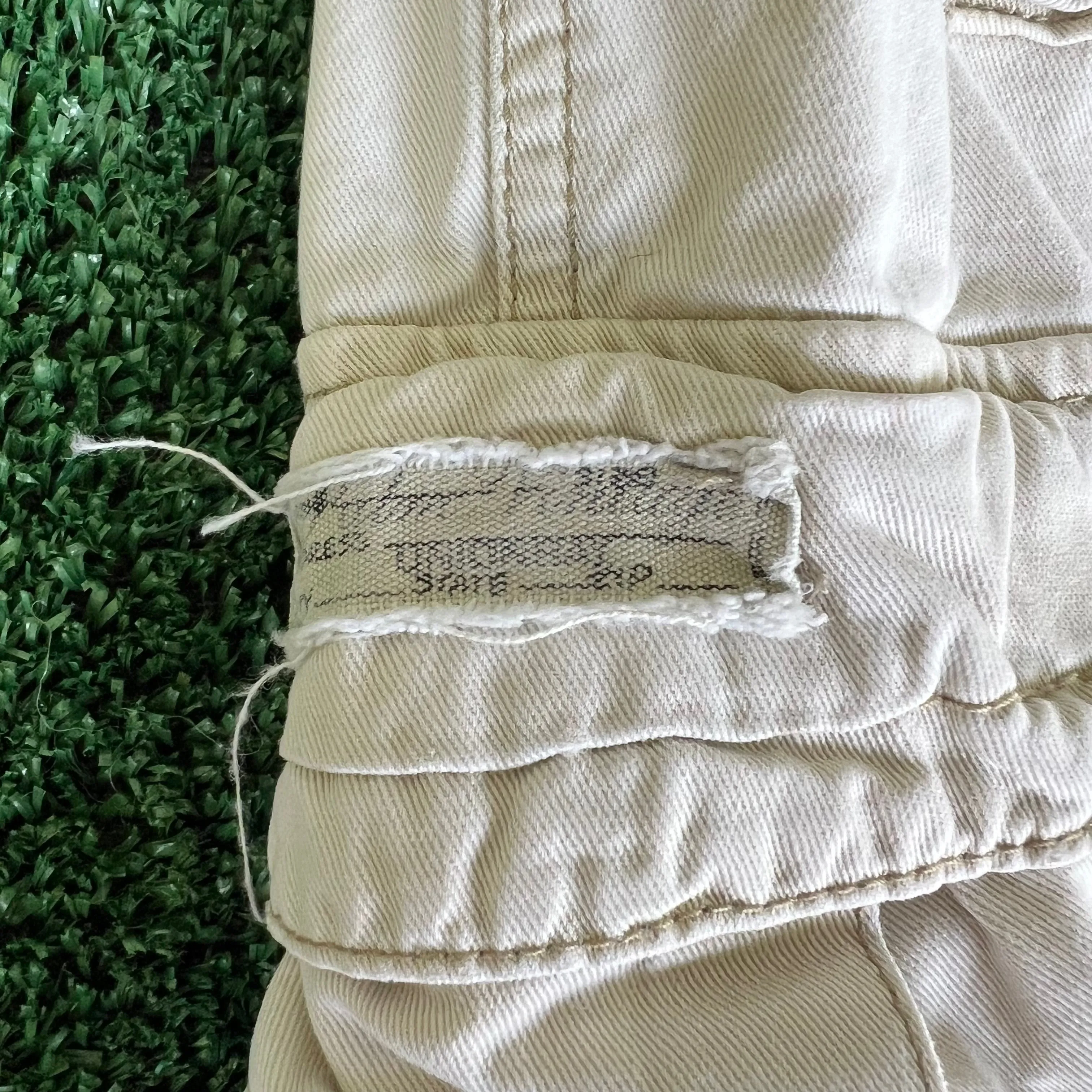 Y2K Unionbay Baggy Wide-Leg Distressed Light Khaki Cargo Pants - 39x28" 20.5" Openings